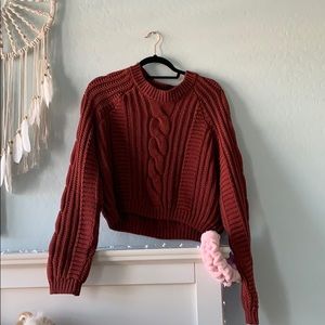 Lottie Moss Cropped Cable Knit Sweater